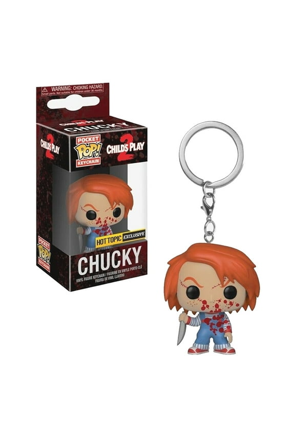 Funkoa pocket Keychain: Child's Play 2 - Chucky Hot Topic Exclusive Vinyl Figure Poppocket Keychain birthday gift Collectible Toys