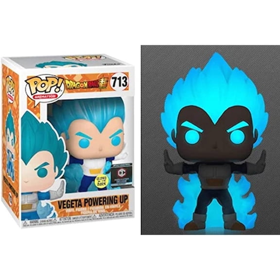 Funkoo Vinyl: #713 Vegeta Powering Up (Glows in the Dark) Pop! Action Figure Model Toy - w/ Protector Box