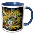 thumbnail image 1 of 3drose, Funky Abstract Glow Swirls Modern Digital Art, 15oz Two-tone Blue Mug, 1 of 6
