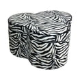 thumbnail image 1 of Funky Black White Pink Zebra Storage Ottoman Four Piece Set, 1 of 5