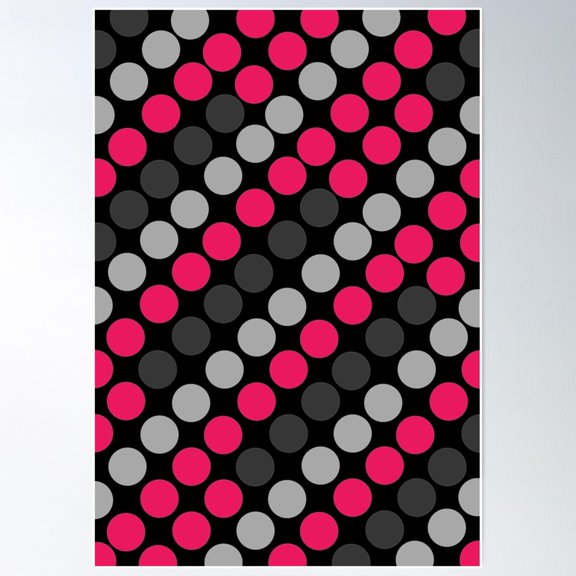 Funky Bright Polka Dots Pattern Poster Wall Art, Modern Wall Decor For Living Room Bedroom, 16x24 UNFRAMED