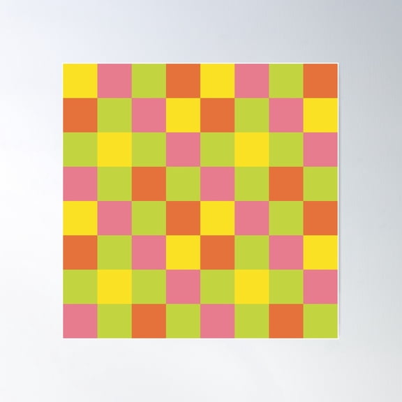 Funky Checker Board Print Poster Wall Art, Modern Wall Decor For Living Room Bedroom, 30x30 UNFRAMED
