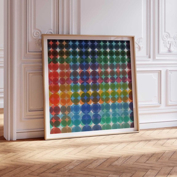 Funky Colorful Circles Square Studio Wall Decor