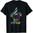 thumbnail image 1 of Funky Colorful Music Treble Clef Musical Note T-Shirt, 1 of 3