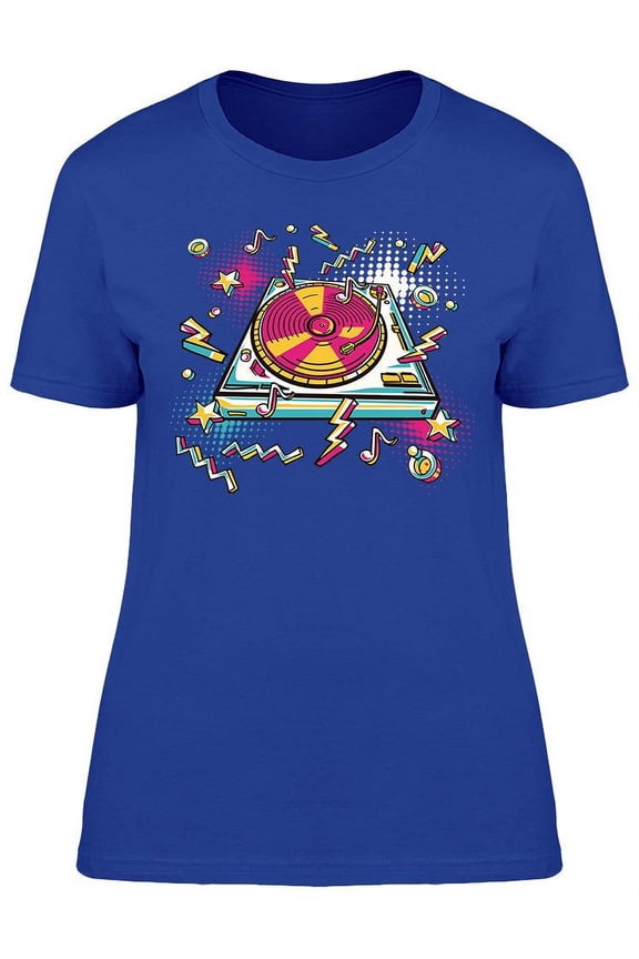 Funky Colorful Turntable T-Shirt Women -Image by Shutterstock, Female Large