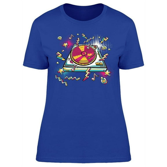 Funky Colorful Turntable T-Shirt Women -Image by Shutterstock, Female Medium