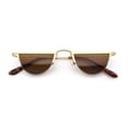 thumbnail image 1 of Funky Cropped Half Circle Flat Top Half Metal Rim Hippie Sunglasses Gold - Brown, 1 of 7