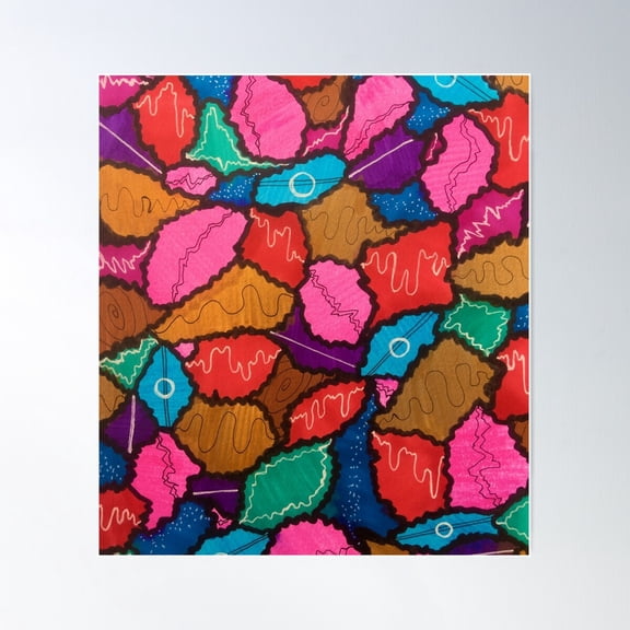 Funky Design Poster Wall Art, Modern Wall Decor For Living Room Bedroom, 24x24 UNFRAMED