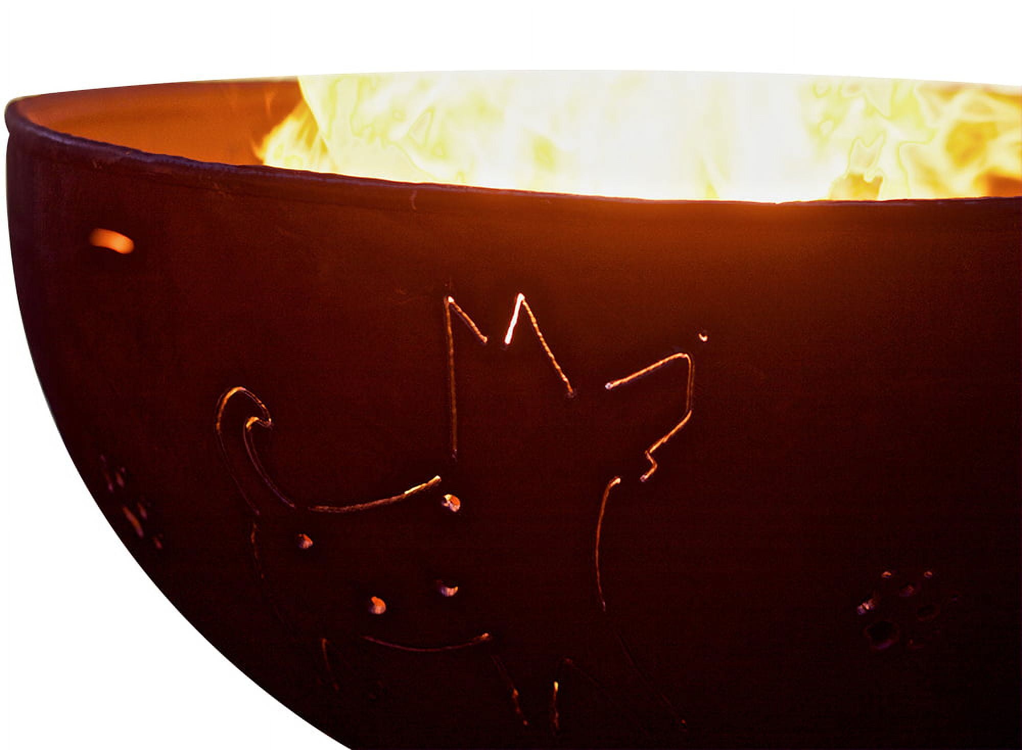 Funky Dog Natural Gas Fire Pit Bowl Outdoor Patio Furniture Steel Firepit Iron Oxide Finish Includes Brass Burner Electronic Ignition 50lbs Lava Rock Flex Line Kit Plate and Heat Shield