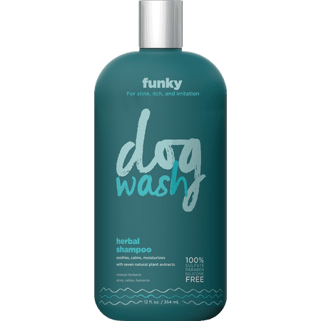 Funky Dog Wash Herbal Shampoo Premium Formula with 7 Natural Plant Extracts. 12oz