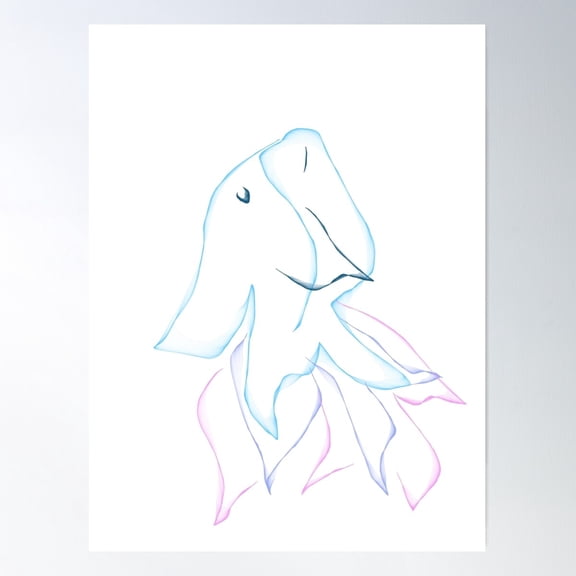 Funky Fish Poster Wall Art, Modern Wall Decor For Living Room Bedroom, 8x12 UNFRAMED