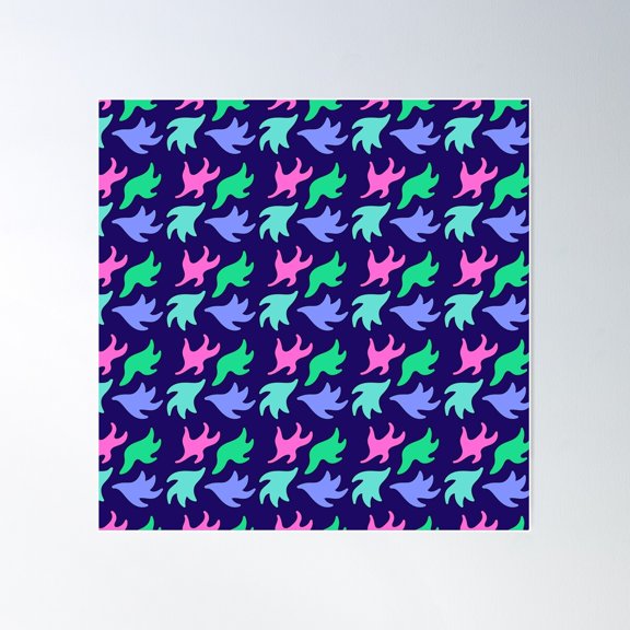 Funky Flames Poster Wall Art, Modern Wall Decor For Living Room Bedroom, 24x24 UNFRAMED