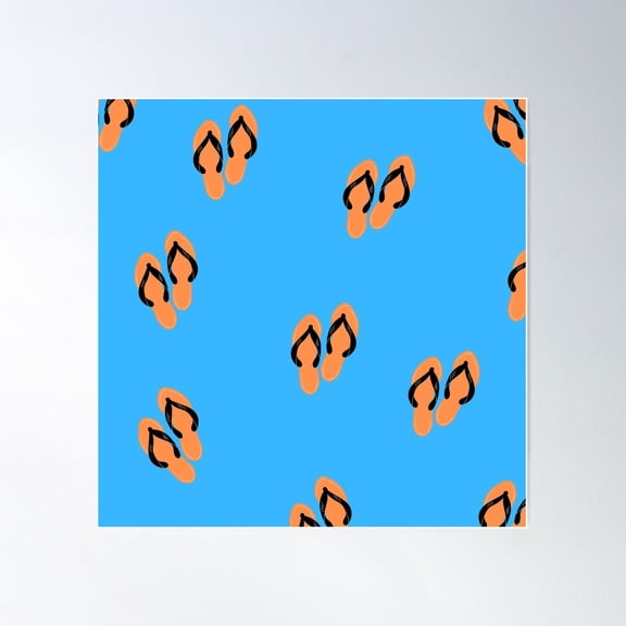 Funky Flip-Flops Poster Wall Art, Modern Wall Decor For Living Room Bedroom, 24x24 UNFRAMED