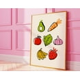 thumbnail image 1 of Funky Fruits And Veggies Poster • Fun Pop Art Kitchen Prints • Cute Food Wall Decor • Aesthetic Vegetable Classroom Decor Playroom Decor Wall Art, Modern Wall Decor, 8x12 UNFRAMED, 1 of 2