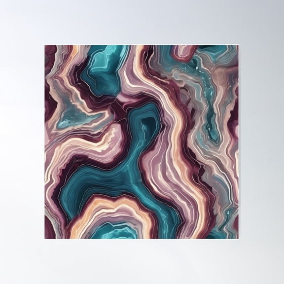 Funky Geode Pattern 2 Poster Wall Art, Modern Wall Decor For Living Room Bedroom, 30x30 UNFRAMED