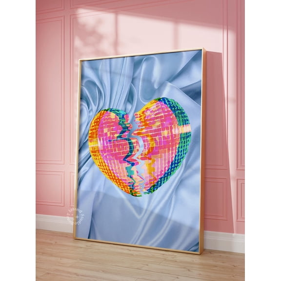 Funky Groovy Poster Broken Heart Wall Art
