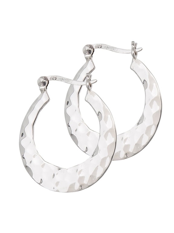 Funky Hammered Hoop Bohemian .925 Sterling Silver Infinity Earrings Jewelry Female Unisex