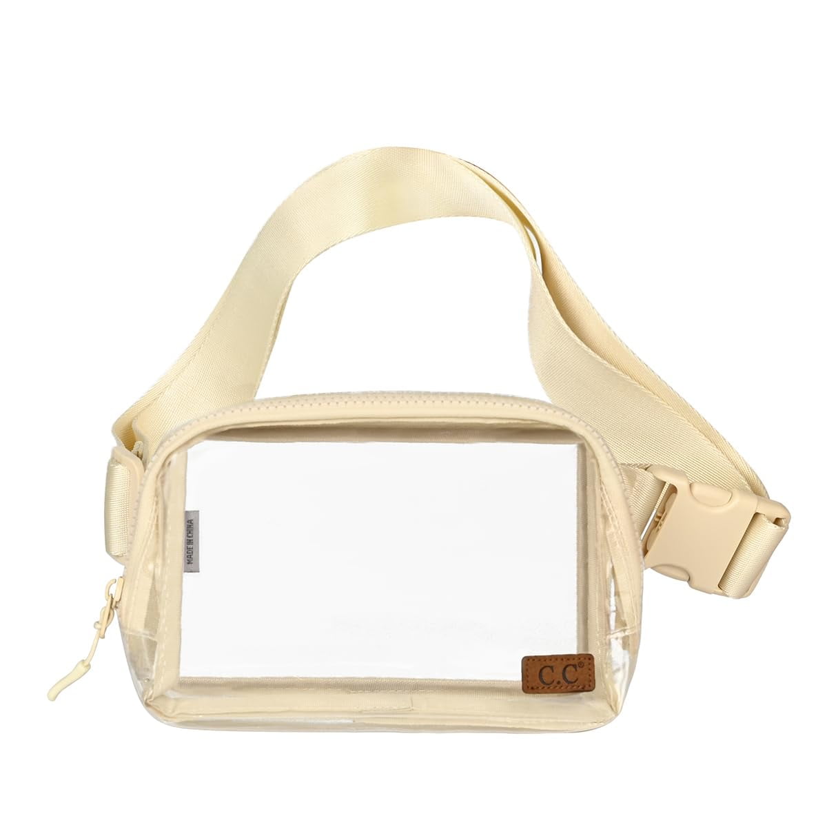 Funky Junque Belt Bag Fanny Pack for Women - Clear - Beige