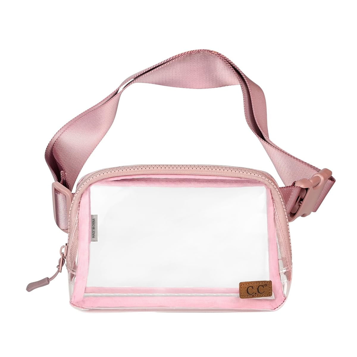 Funky Junque Belt Bag Fanny Pack for Women - Clear - Rose