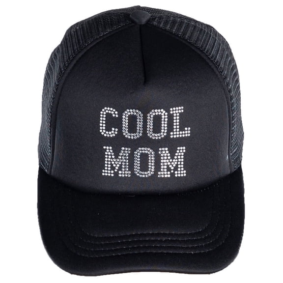 Funky Junque Classic Trucker Patch Dad Hat – Adjustable Mesh Back Baseball Cap for Men & Women - Cool Mom (Black)