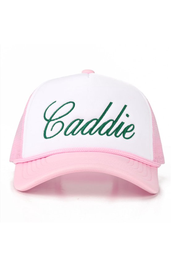 Foam Snapback Trucker Hat - Caddie - White/Light Pink