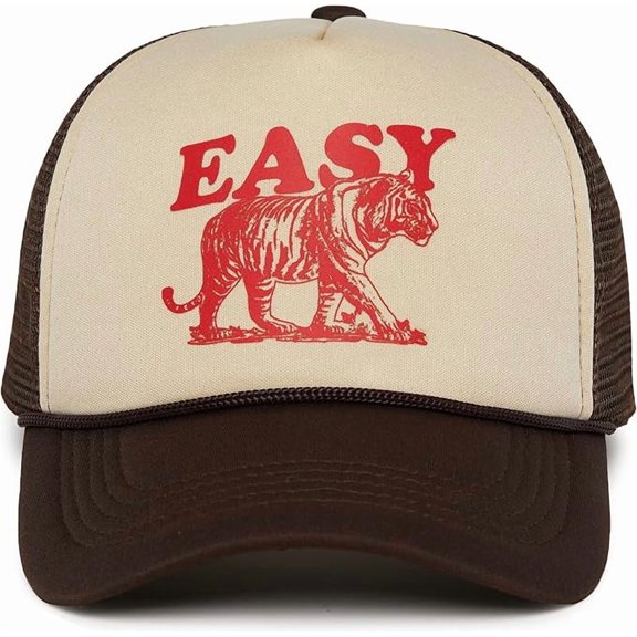 Funky Junque Foam Snapback Trucker Hat - Easy Tiger - Brown/Beige