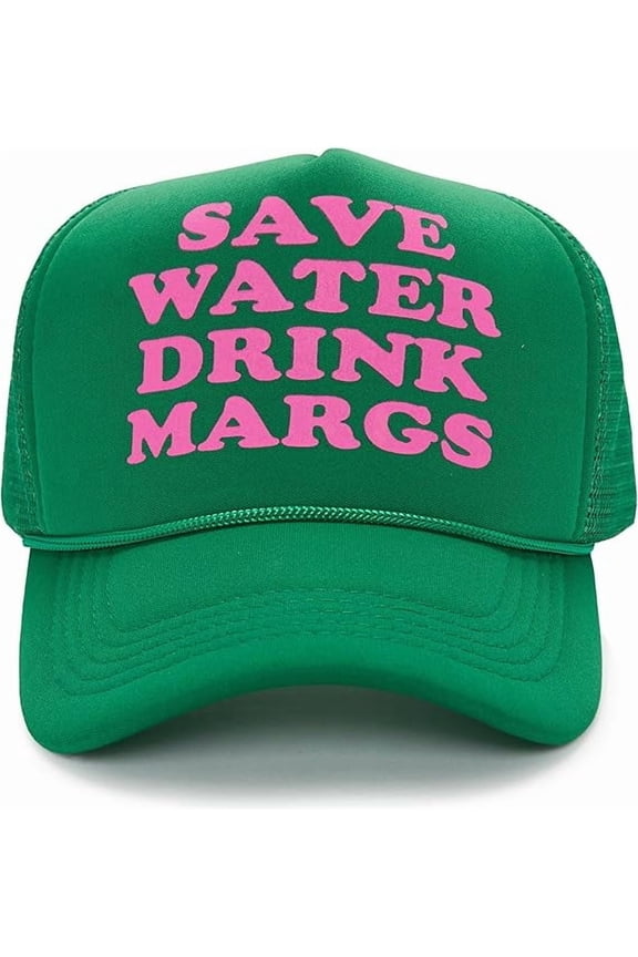 Foam Snapback Trucker Hat - Save Water Drink Margs (Kelly Green)