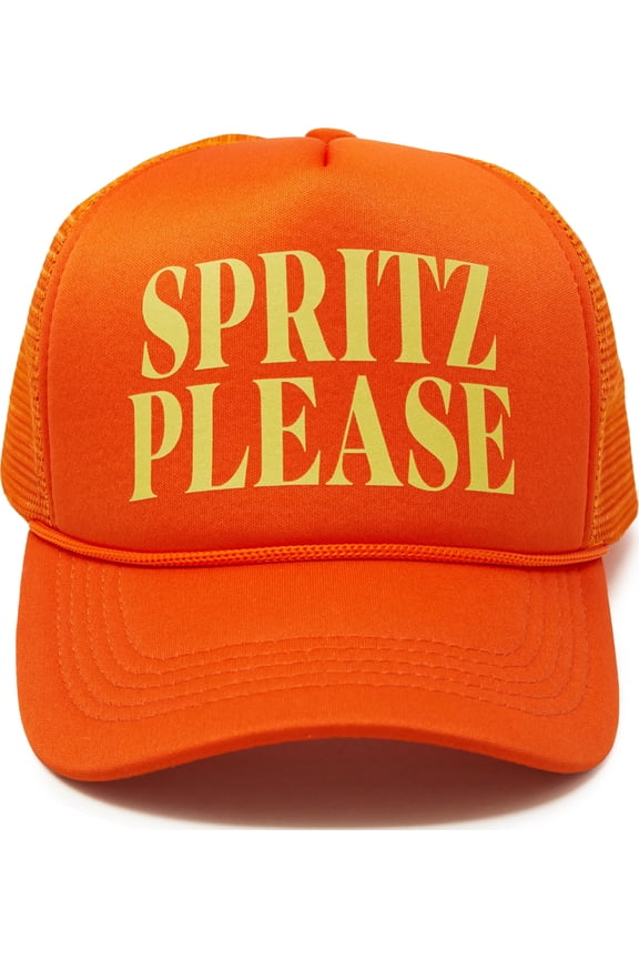Foam Snapback Trucker Hat - Spritz Please - Orange
