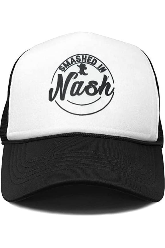 Foam Trucker Party Hat - Smashed in Nash (Black/White)