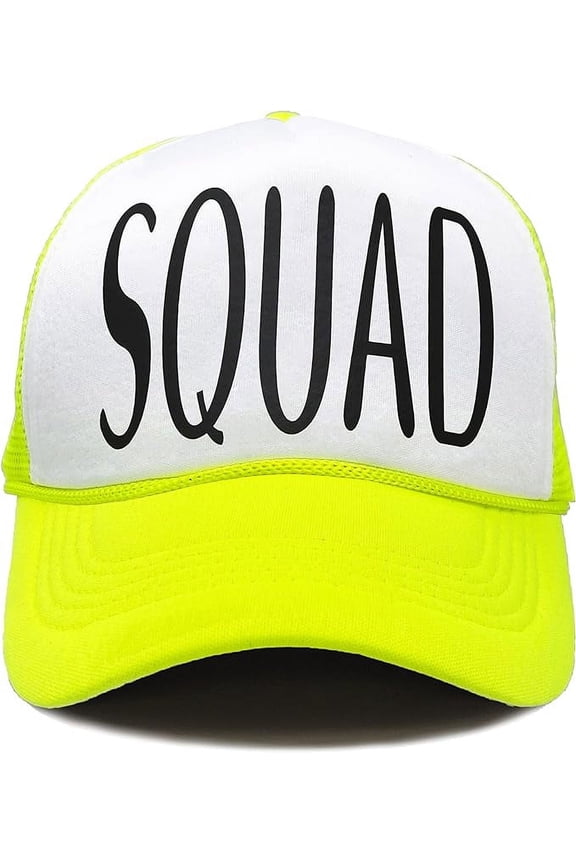 Foam Trucker Party Hat - Squad (Neon Yellow/White)