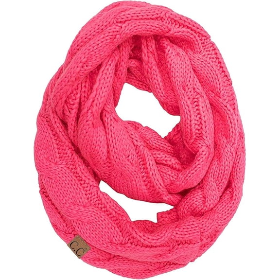 Funky Junque Infinity Scarf for Women - Oversized Wrap, Chunky Layer, Colorful Sweater Accessory, Winter Styles, Fall Fashion, Cozy Cold-Weather Essentials - Candy Pink