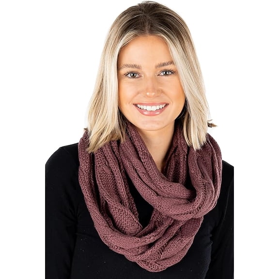 Funky Junque Infinity Scarf for Women - Oversized Wrap, Chunky Layer, Colorful Sweater Accessory, Winter Styles, Fall Fashion, Cozy Cold-Weather Essentials - Coco Berry