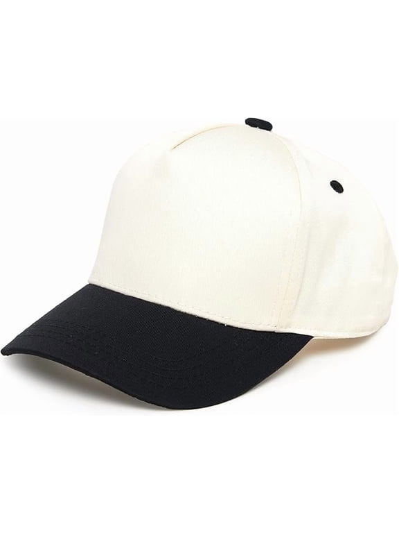 Kids Trucker Hat Baseball Cap - Two Tone Vintage Baby Baseball Cap, Infant Baseball Hat, Toddler Snapback Hat - Black/Beige (Medium/Large - 2-9 Years)
