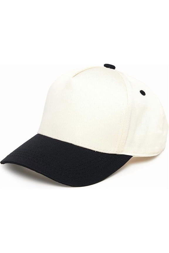 Kids Trucker Hat Baseball Cap - Two Tone Vintage Baby Baseball Cap, Infant Baseball Hat, Toddler Snapback Hat - Black/Beige (Medium/Large - 2-9 Years)