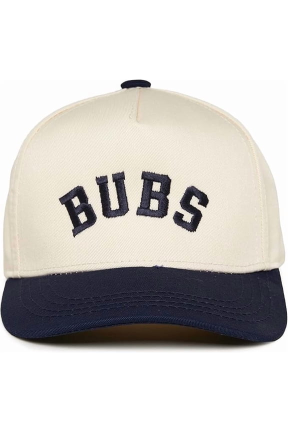 Kids Trucker Hat Baseball Cap - Two Tone Vintage Baby Baseball Cap, Infant Baseball Hat, Toddler Snapback Hat - Bubs - Navy/Beige