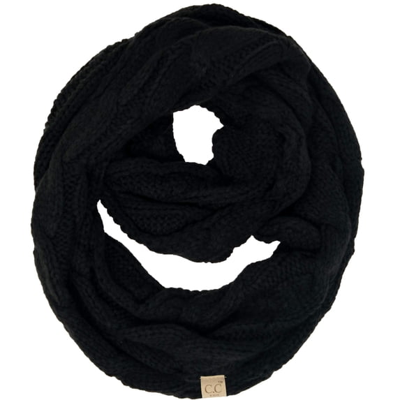 Funky Junque Kids Winter Infinity Scarf – Toddler & Baby Neck Warmer for Ages 1–6, Soft Acrylic Girls Scarf, Cozy Cold Weather Accessory - Black