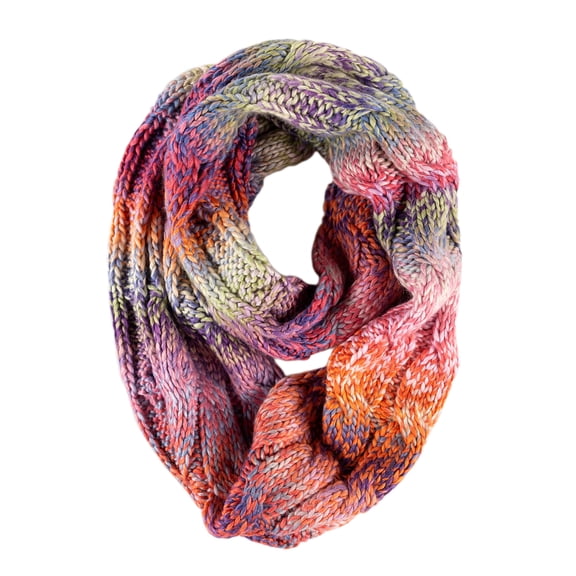 Funky Junque Kids Winter Infinity Scarf – Toddler & Baby Neck Warmer for Ages 1–6, Soft Acrylic Girls Scarf, Cozy Cold Weather Accessory - Rose Mix