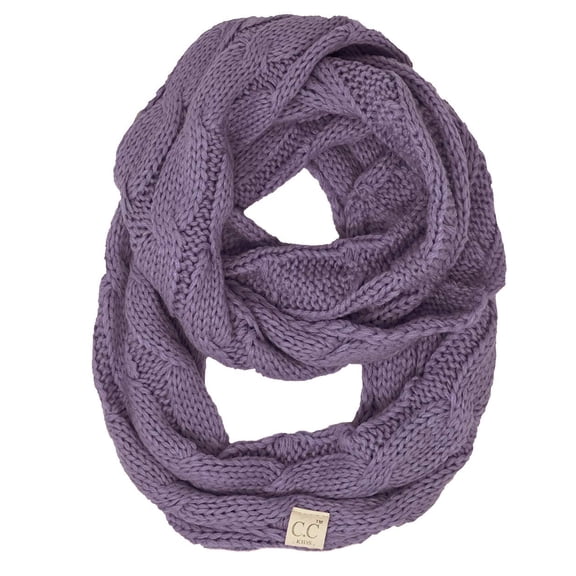 Funky Junque Kids Winter Infinity Scarf – Toddler & Baby Neck Warmer for Ages 1–6, Soft Acrylic Girls Scarf, Cozy Cold Weather Accessory - Violet