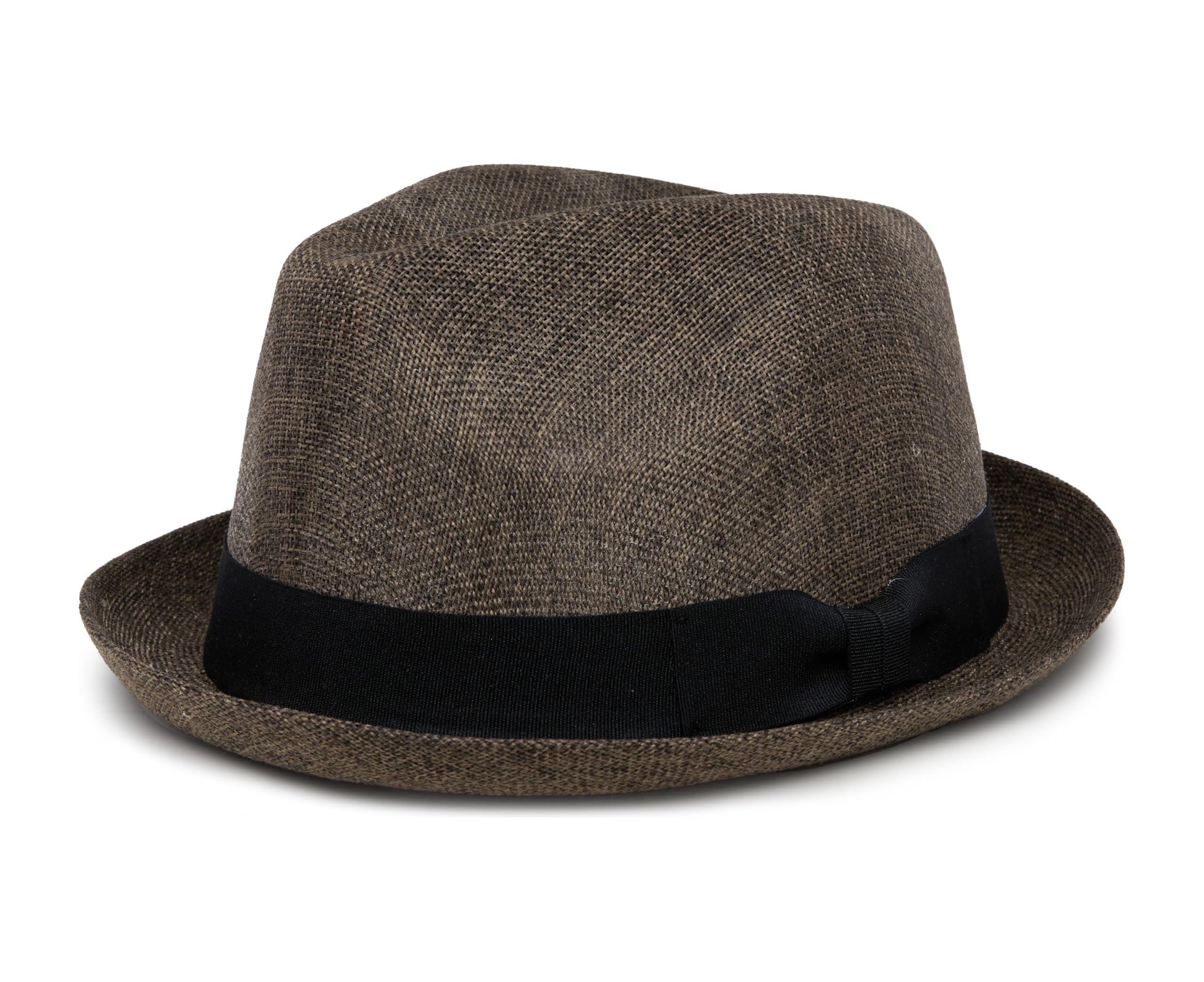 Funky Junque Lightweight Porkpie Fedora Sun Hat - Coffee Brown (Large/X-Large)