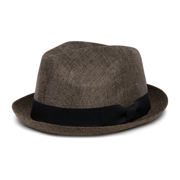 Funky Junque Lightweight Porkpie Fedora Sun Hat - Coffee Brown (Small/Medium)
