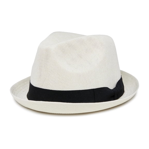 Funky Junque Lightweight Porkpie Fedora Sun Hat - Ivory (Large/X-Large)