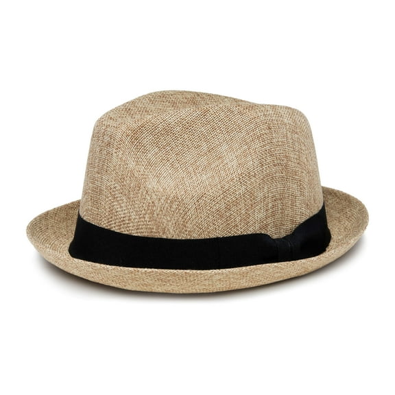Funky Junque Lightweight Porkpie Fedora Sun Hat - Sand (Small/Medium)