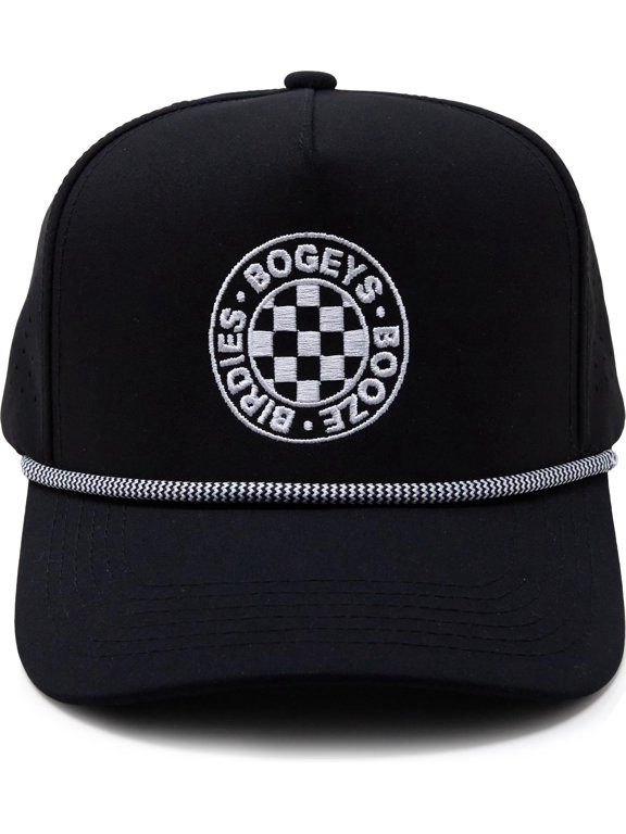 Rope Golf Cap Lightweight Performance Snapback Funny Hats Men Breathable - Birdies, Bogeys & Booze - Black