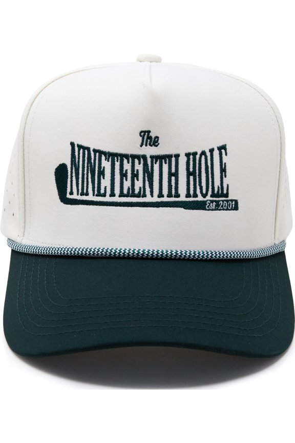 Rope Golf Cap Lightweight Performance Snapback Funny Hats Men Breathable - The Nineteenth Hole - Green/Beige