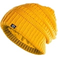 thumbnail image 1 of Funky Junque Satin Lined Solid Ribbed Beanie - Mustard, 1 of 1