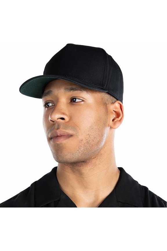 Trucker Hat – Vintage Snapback Baseball Cap - Black W/ Green Under Brim