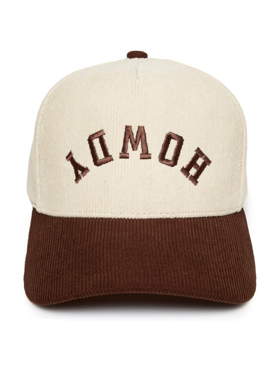 Trucker Hat for Women - Two Tone Vintage - Howdy (Upside Down) - Brown