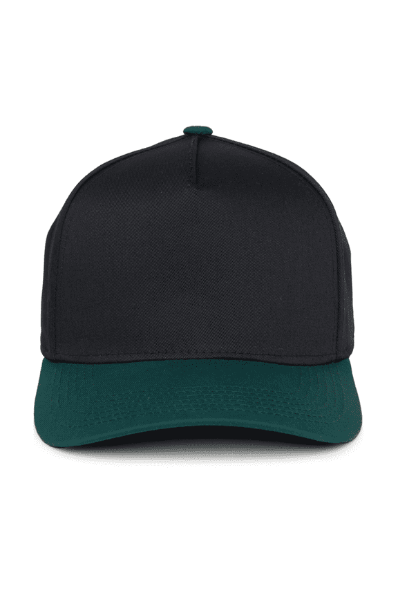 Two Tone Vintage Snapback Hat - Forest Green/Black