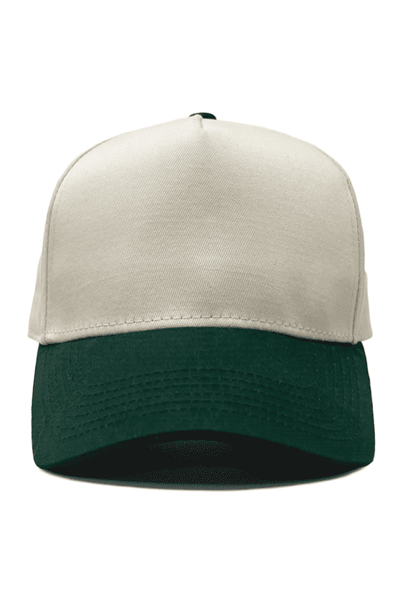 Two Tone Vintage Snapback Hat - Green/Beige