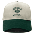 thumbnail image 1 of Funky Junque Two Tone Vintage Snapback Trucker Hat - Pickleball Social Club - Forest/Beige, 1 of 8